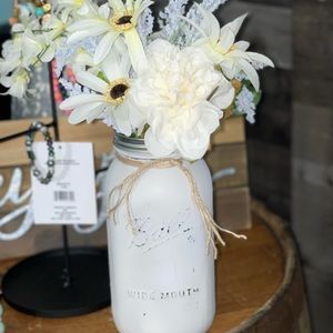 Mason jar floral arrangement
